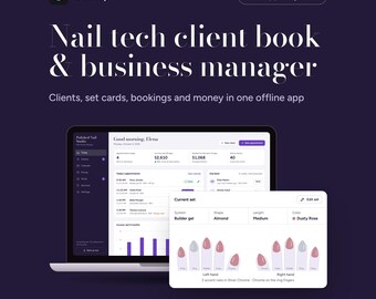 Nail Tech Client Record Book Web App with Set Card, Appointment and Income Tracker