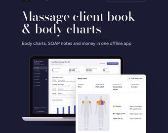 Applicazione web per la gestione dei clienti di massaggiatori, con schema corporeo, note SOAP e monitoraggio dei guadagni.