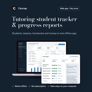 Webbapp för handledare, studentspårning med lektionsanteckningar, framstegsrapporter och inkomstspårning