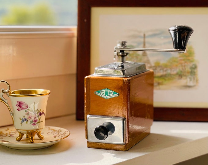 Antique Italian Coffee Grinder by BG Wood Coffee Grinder Etsy