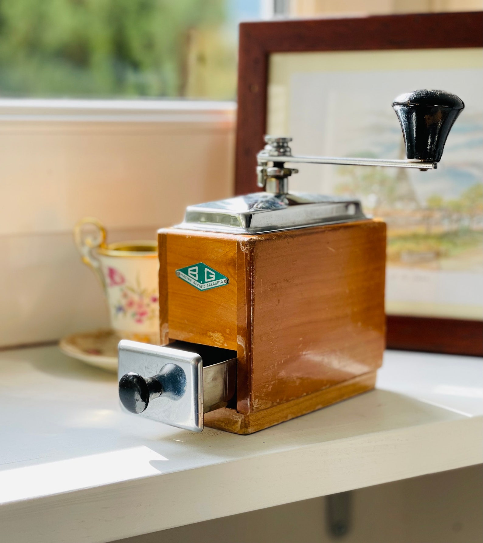 Antique Italian Coffee Grinder by BG Wood Coffee Grinder Etsy