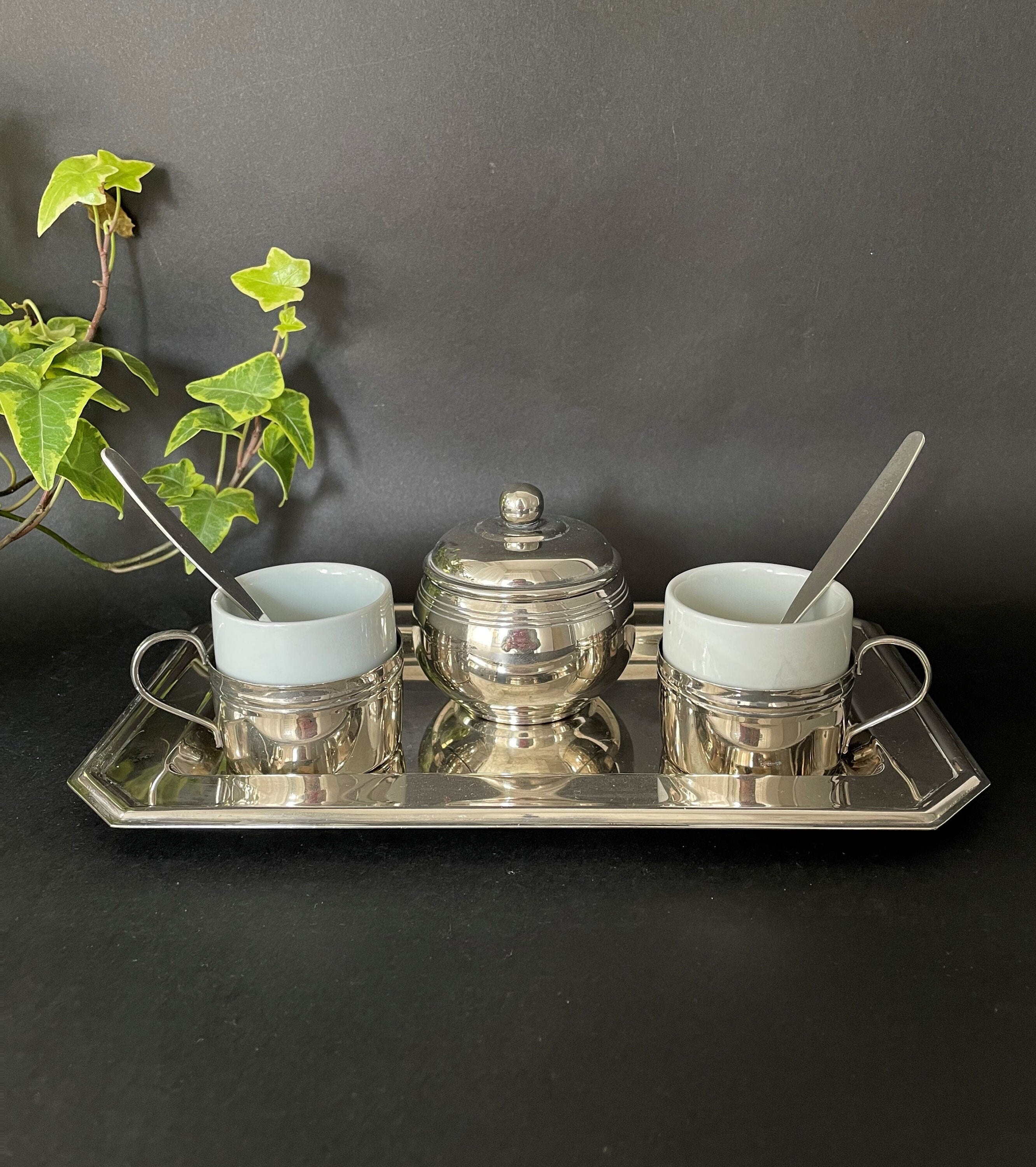 Italian Espresso Coffee Serving Set Silver Plated Coffee Etsy