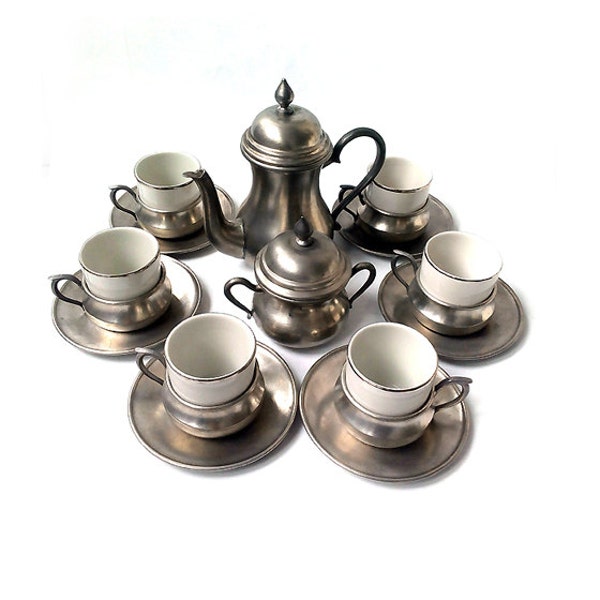 Antique Espresso Serving Set ,Coffee Serving Set ,Made in Italy .