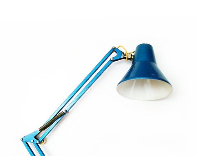 Vintage Swing Arm Architects Lamp Blue Blue Desk Lamp clamp Etsy