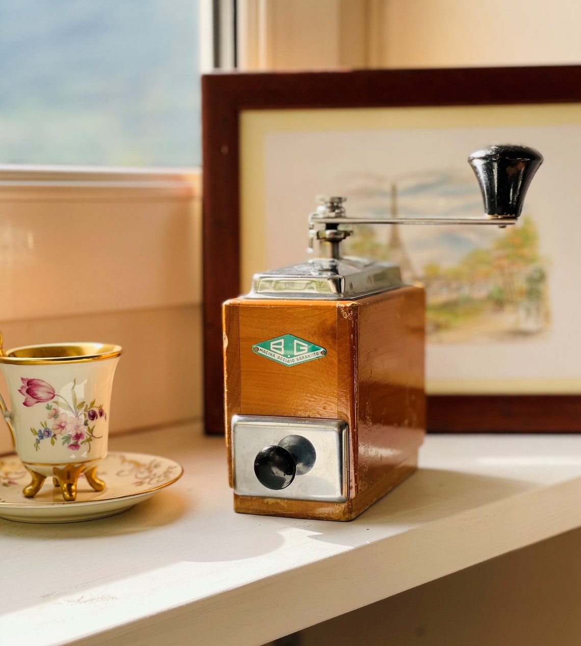 Antique Italian Coffee Grinder by BG Wood Coffee Grinder Etsy