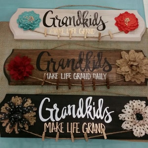 Gifts for Grandma Grandkids Sign Grandma Gift Grandmother Gifts Grandkids Make Life Grand Gifts from Grandkids Wood Sign Gift Idea image 1