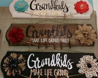 Gifts for Grandma Grandkids Sign Grandma Gift Grandmother Gifts Grandkids Make Life Grand Gifts from Grandkids Wood Sign Gift Idea