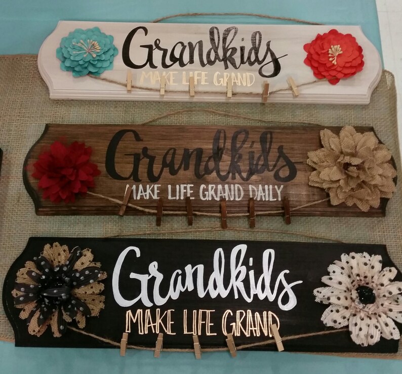 Gifts for Grandma Grandkids Sign Grandma Gift Grandmother Gifts Grandkids Make Life Grand Gifts from Grandkids Wood Sign Gift Idea image 1