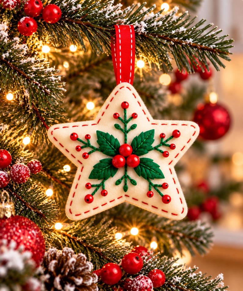 Star Hand Tutorial Felt Star Ornament Sewing Pattern PDF, Christmas Tree Decoration, Hand ...