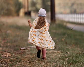 Flower Print Silk + 100% Silk  Naturally Dyed + Montessori Waldorf Play + Open Ended Toy + Tie dye scarf