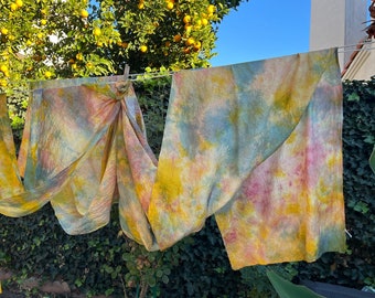 Dream Cloud Silk + 100% Silk  Naturally Dyed + Montessori Waldorf Play + Open Ended Toy + Tie dye scarf