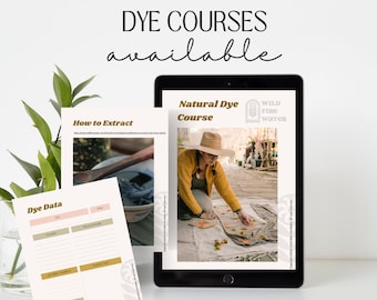 Natural Dye Course + 9 Lessons Beginner, Intermediate and Advanced + How to DIY Botanical, plant, vegetable dye + Dye Flowers Free templates