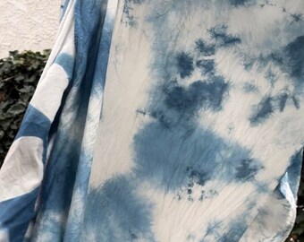 Indigo Blue Silk Scarf, Naturally Dyed Play Silk, Japanese Indigo Habotai Silk, Waldorf Toy, Plant Dyed Scarf, USA grown indigo