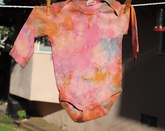 DREAM CLOUD + tie dye Baby Bodysuit Organic Cotton + Naturally Dyed  indigo Dye + Baby shower gift newborn photography