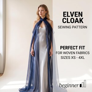 Elven Cloak Pattern | Fantasy Cape PDF | Sheer Cosplay Sewing | Bridal | Digital Download