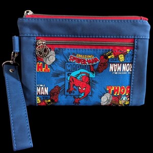 Spiderman Wristlet Purse Navy Blue