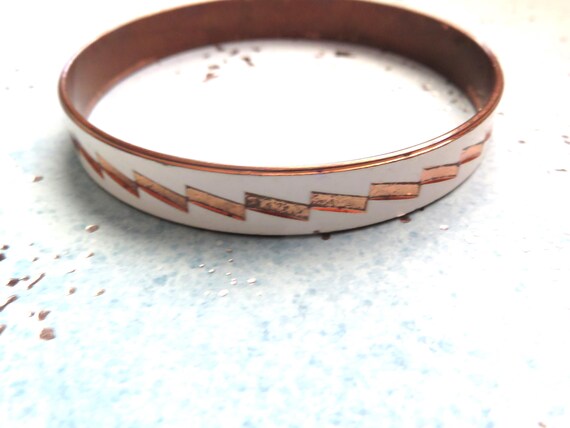 Vintage Solid Copper Bangle - image 7