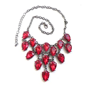 Red Sparkly Bib Necklace