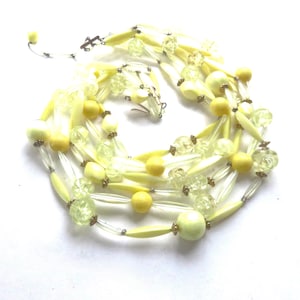 Mid Century Yellow Plastic Necklace
