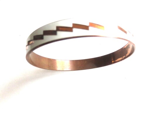 Vintage Solid Copper Bangle - image 5
