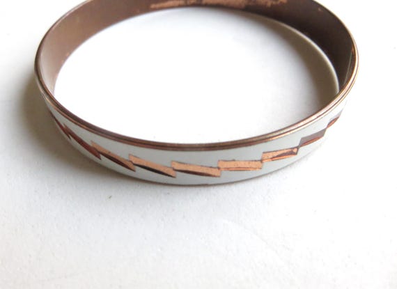 Vintage Solid Copper Bangle - image 4