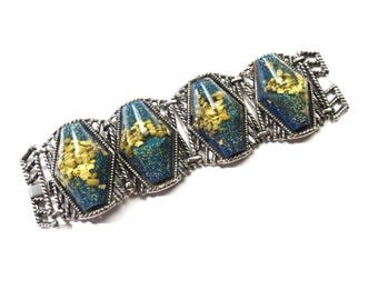 Vintage Lucite Confetti  Bracelet