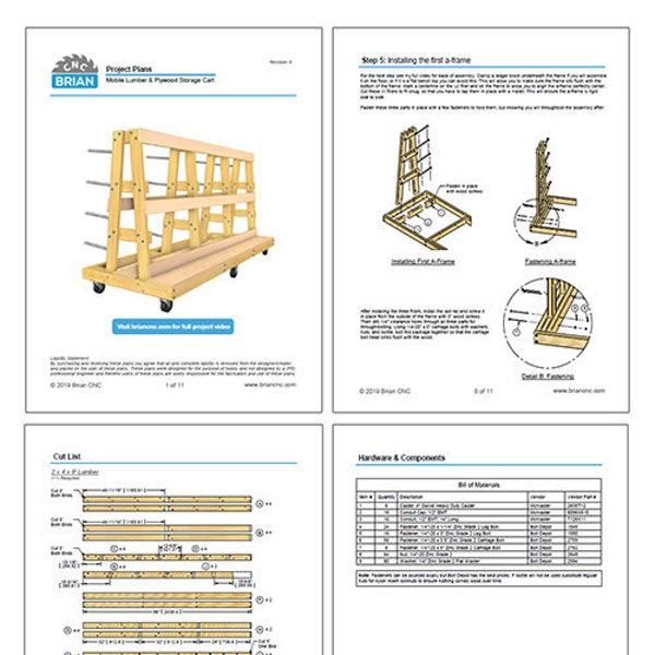 Lumber Storage Cart Etsy