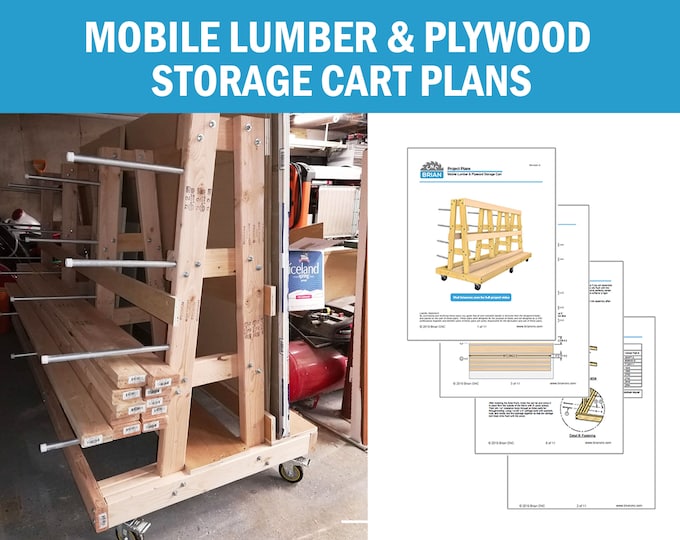 Mobile Lumber and Plywood Material Storage Cart Plans Download PDF Etsy