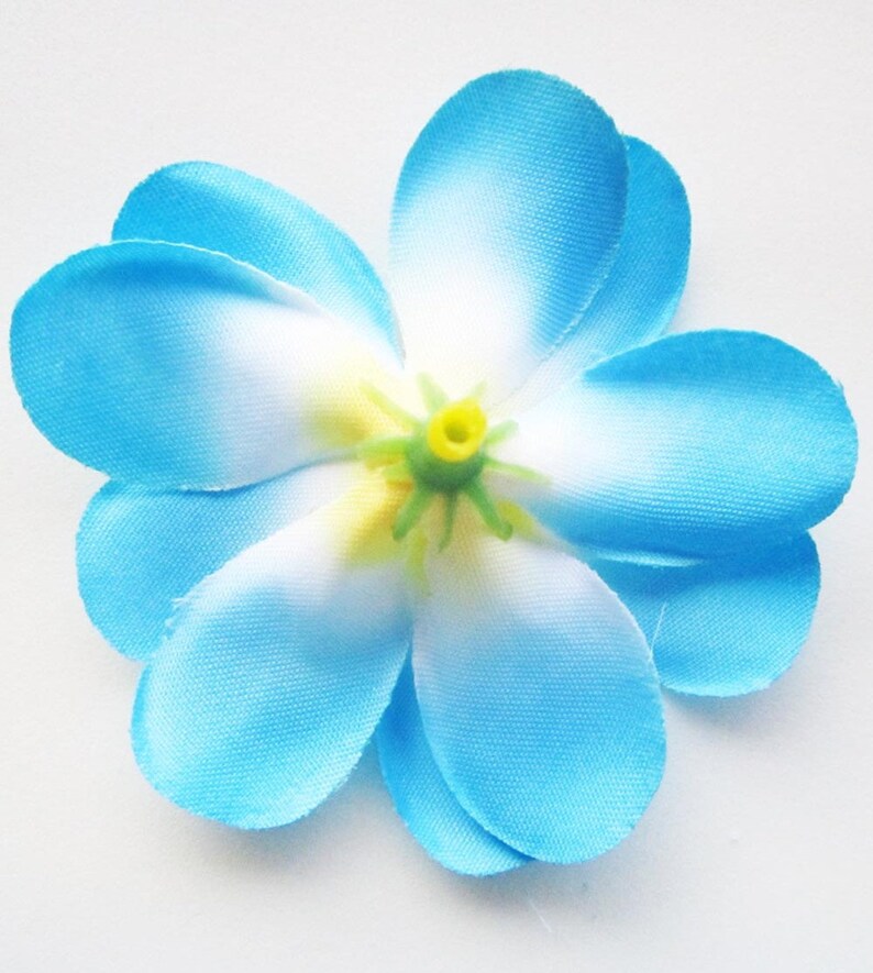 100 Blue Plumeria Frangipani Heads Artificial Silk Flower Etsy