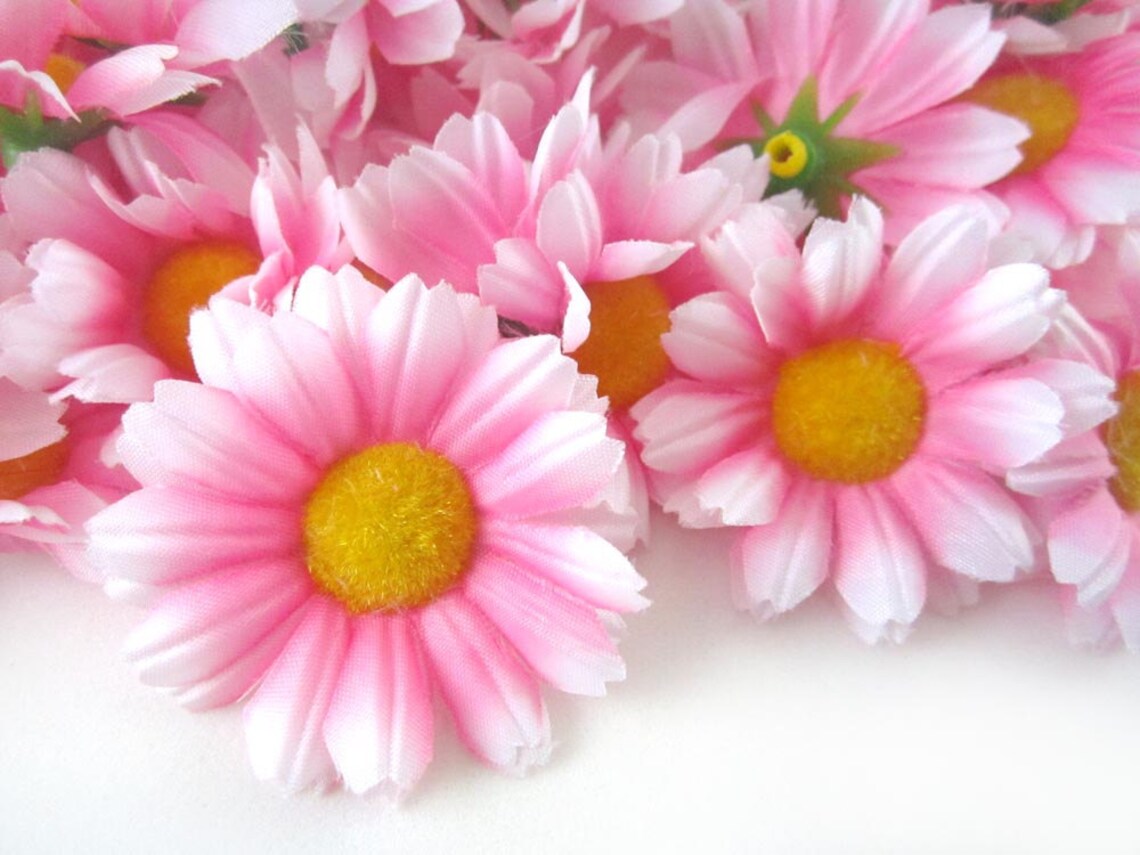 25 Gerbera Daisy Heads Artificial Silk Flower 1.75 inches Etsy