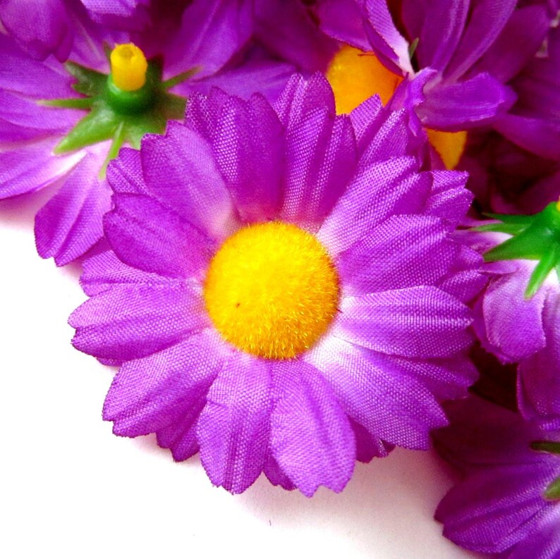 25 Violet Gerbera Daisy Heads Artificial Silk Flower 1.75 Etsy