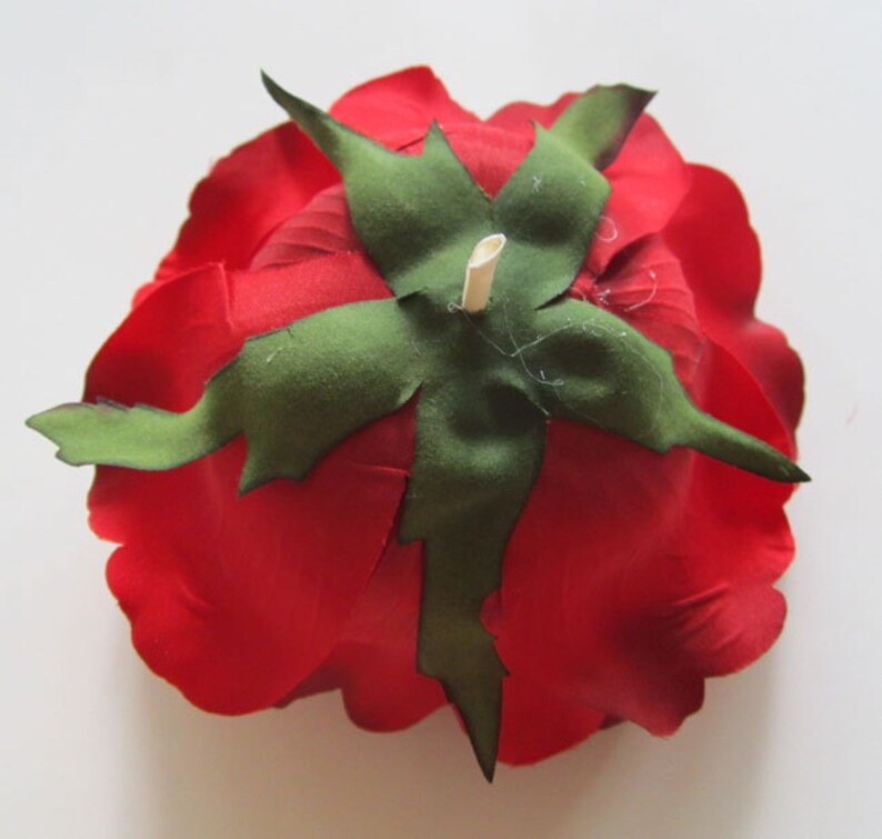 2X HUGE Red Roses Artificial Silk Flower Heads 6 inches Etsy