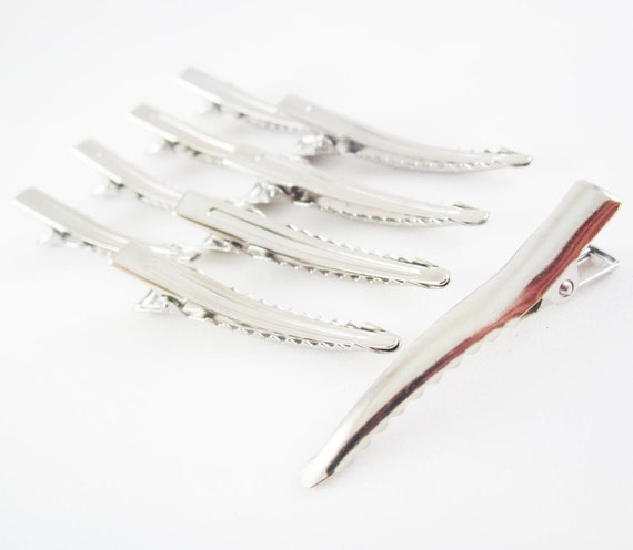 80pcs 1 34 Pulgada 45mm Pinza De Pelo Con Los Dientes Plata Metal Rizo Clavijas Clips De Resorte En Pelo