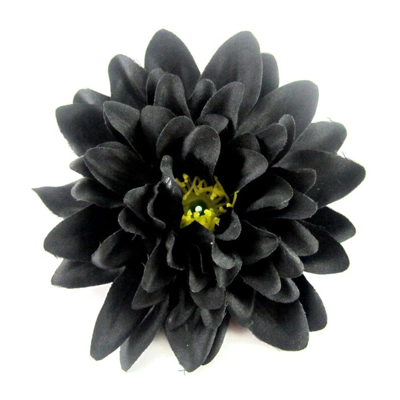 4 Black silk Dahlia heads Artificial Flower 4 inches Etsy