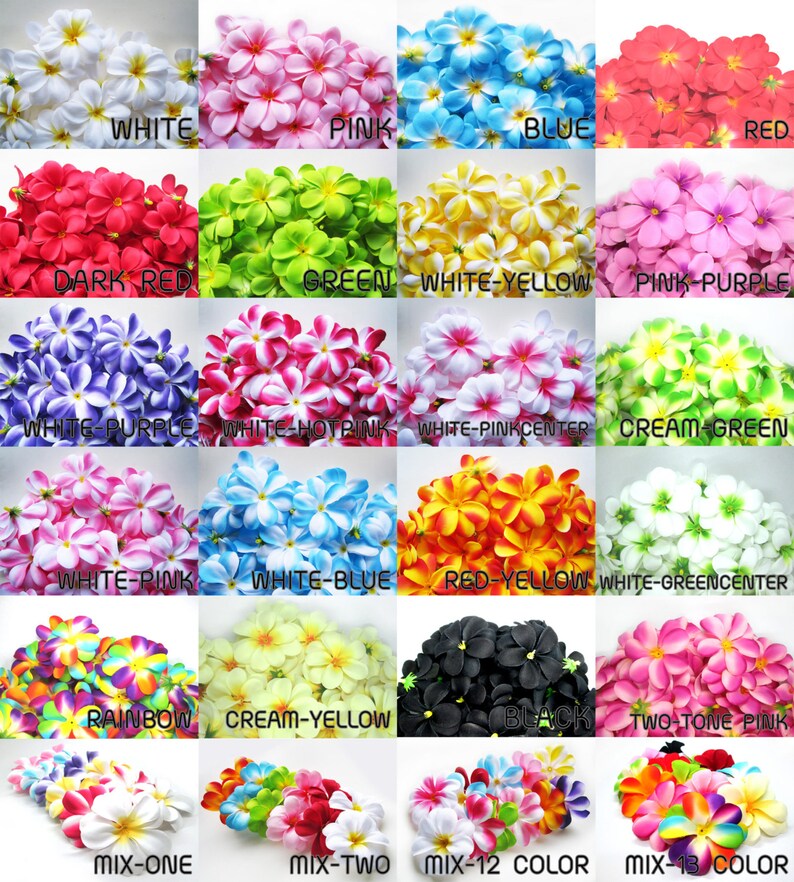 Wholesale Lot 3 inches headbands Artificial Silk Flower for Wedding 100 Plumeria Frangipani Heads Make Hair clips