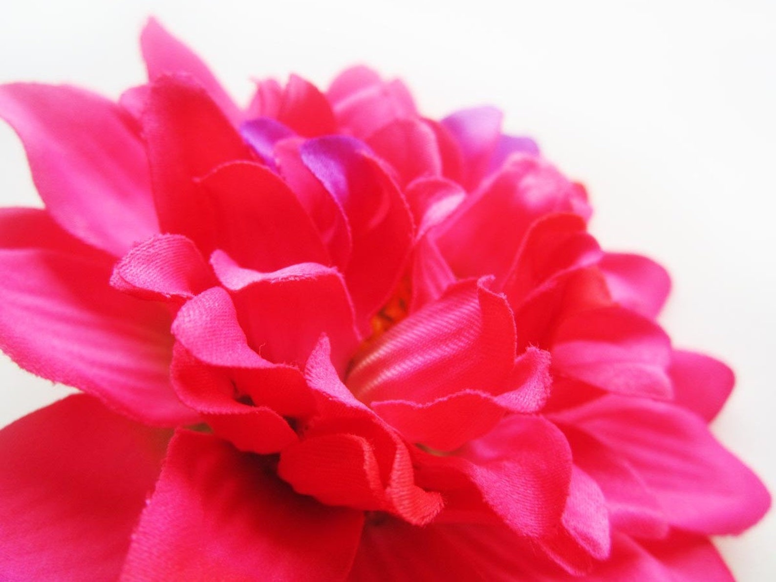 4 Hot Pink silk Dahlia heads Artificial Flower 4 inches Etsy