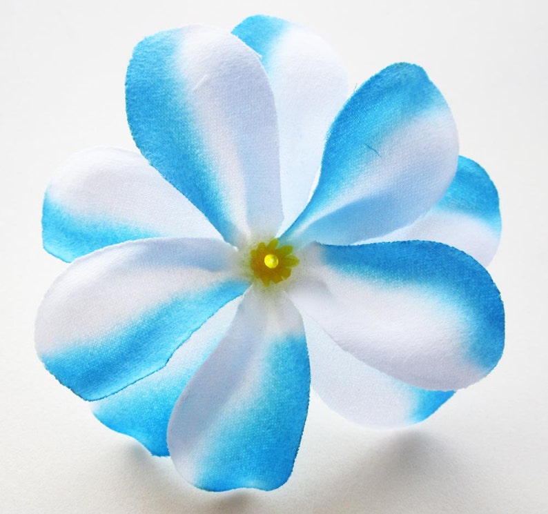 12 Blue Plumeria Frangipani Heads Artificial Silk Flower 3 Etsy