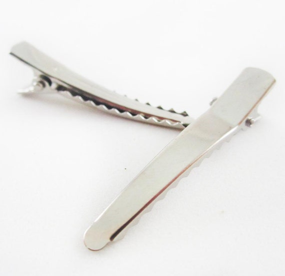 12pcs 1 34 Pulgadas 45mm Pinza De Pelo Con Los Dientes Plata Metal Rizo Clavijas Clips De Resorte En Pelo