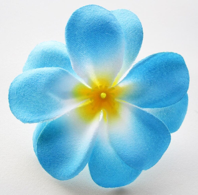 100 Blue Plumeria Frangipani Heads Artificial Silk Flower Etsy