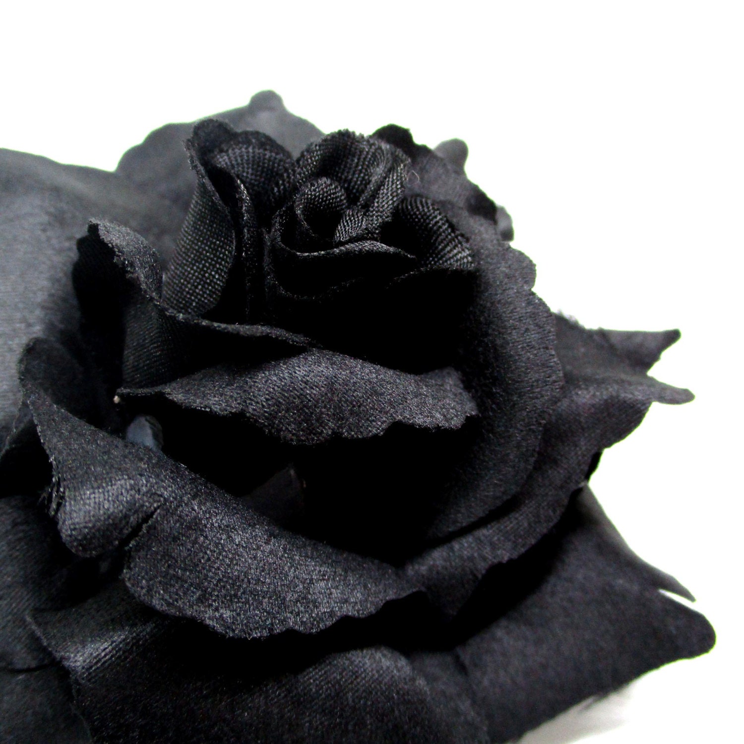 3.75 Black Silk Rose Heads Pack of 4 Fabric Etsy