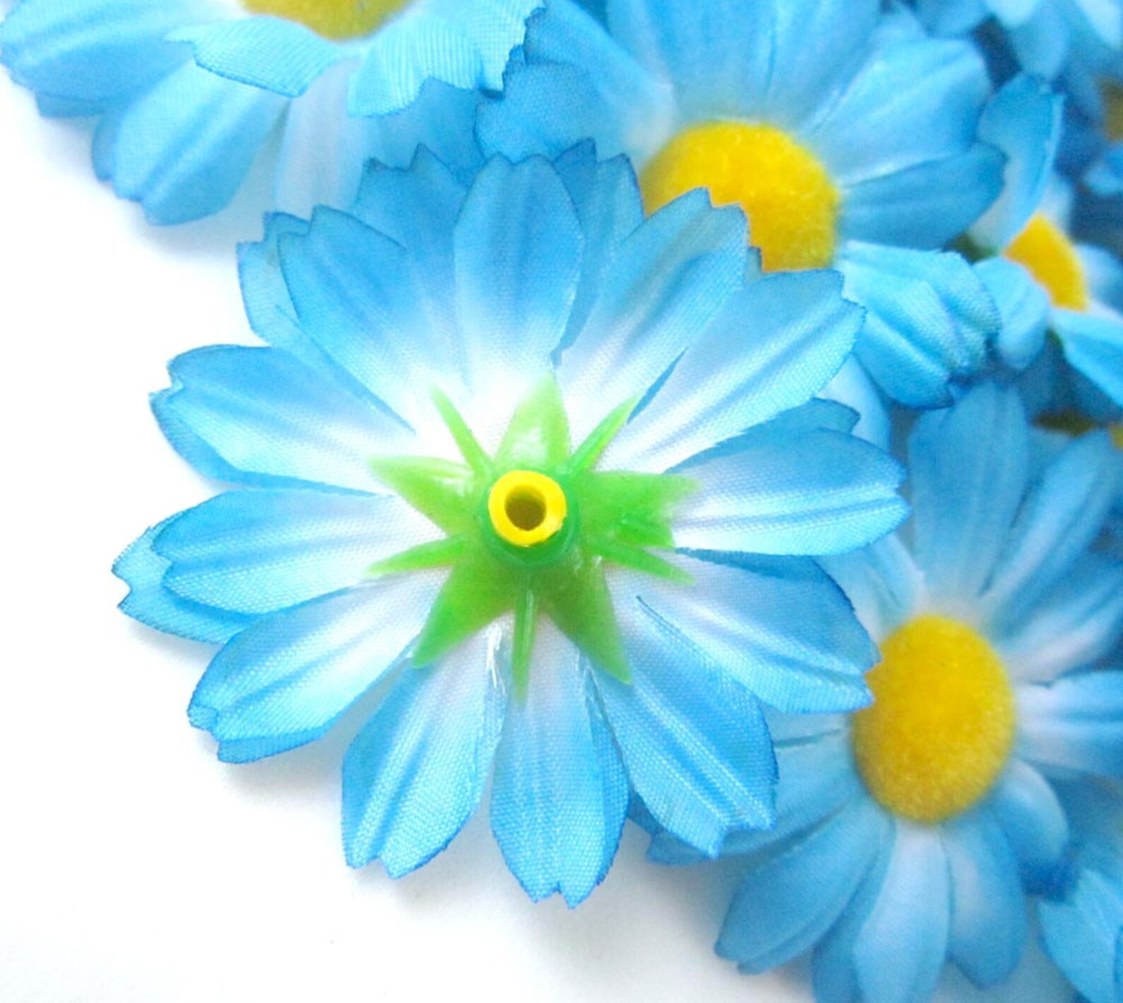 12 Blue Gerbera Daisy Heads Artificial Silk Flower 1.75 Etsy