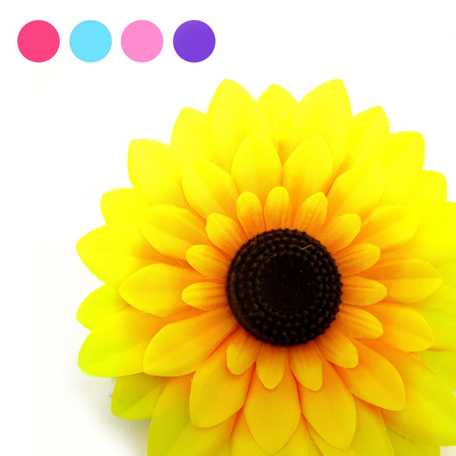 6pcs Large Silk Sunflowers Heads 5.5 Fabric Etsy