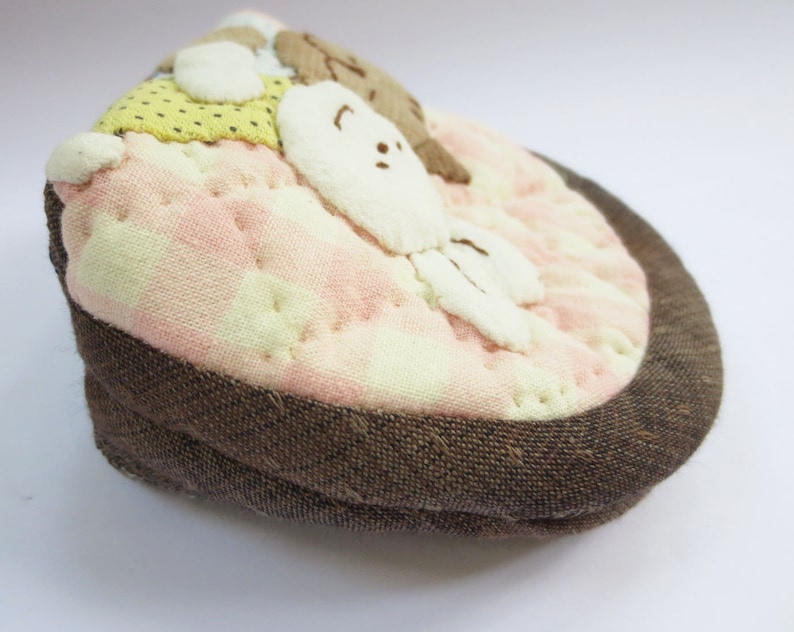 FREE shipping handmade cat rabbit quilt applique fabric wallet pocket coin pouch purse mini bag