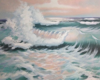 Large Lee Reynolds Burr Vanguard Vintage Oil Painting Signed Beach Nautical Framed Art Painting W/APPRAISER NOTES!