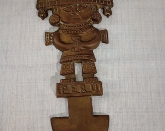 Vintage Solid Brass Peru Inca Ceremonial Tumi Dagger 11” Tall Wall Decoration by VINTAGE CORNER ONLINE