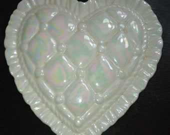 Rare Duncan Enterprises Opalescent Heart trinket box by VINTAGE CORNER ONLINE