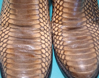 Awesome Vtg 80 Tony Lama Cobra Snake Skin Leather Boots by VINTAGE CORNER ONLINE