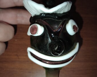 Unique Rare African Murano Glass Decanter Topper Clown by VINTAGE CORNER ONLINE