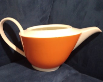 Nice! Mid-century Atomic 50s Orange White Carafe by VINTAGE CORNER ONLINE