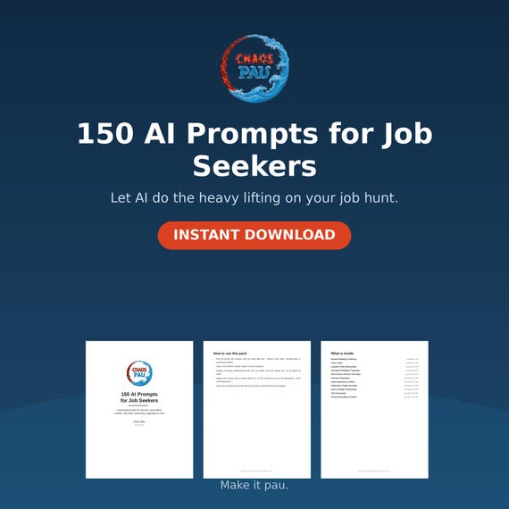 AI Prompts for Job Seekers, ChatGPT Prompts for Resume Cover Letter Interview Prep, Job Search Guide PDF, Career Change Toolkit